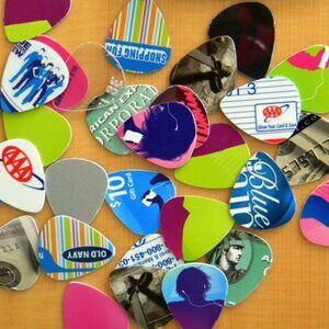 (55-PACK) HEAVY GAUGE GUITAR PICKS - GUITAR TOOLS ~ COLORFUL FINGER PICKS MIXED